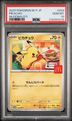 2025 POKEMON JAPANESE M-P PROMO MCDONALD'S #020 PIKACHU PSA 10 - Image 1