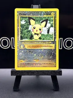 2001 Pokemon Black Star Promo #35 Pichu Reverse Holo Pokemon TCG WOTC SWIRL LP - Image 2