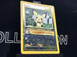 2001 Pokemon Black Star Promo #35 Pichu Reverse Holo Pokemon TCG WOTC SWIRL LP - Image 4