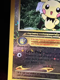 2001 Pokemon Black Star Promo #35 Pichu Reverse Holo Pokemon TCG WOTC SWIRL LP - Image 5