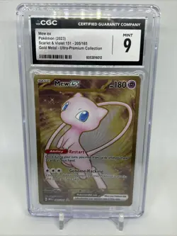 CGC 9 MINT Mew ex - (151 Gold Metal Card) 205/165 Sv: Scarlet & Violet 151 UPC - Image 1