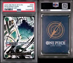 2025 ONE PIECE OP12-037 LEGACY OF THE MASTER DEAD MAN'S GAME ALT ART PSA 10 - Image 3
