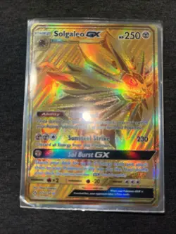 Pokemon TCG Solgaleo GX Holo Secret Rare Gold 173/156 Sun & Moon English Mint - Image 1