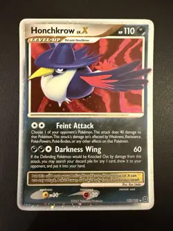 Pokemon TCG Honchkrow LV.X 132/132 Secret Wonders Holo Rare (English) - LP - Image 1