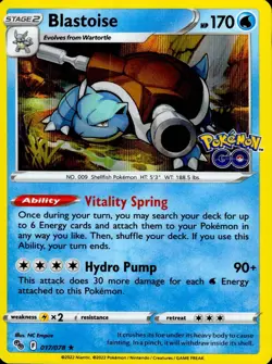 Blastoise 017/078 Holo Rare Pokemon GO Pokemon Holo Near Mint - Image 1