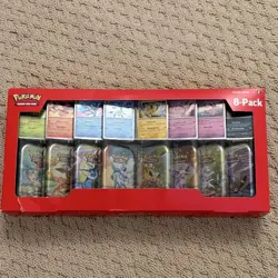 Pokemon TCG Prismatic Evolutions 8 Mini Tins Costco Exclusive Factory SEALED NEW - Image 1