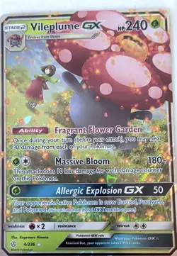 Vileplume GX 4/236 Holo GX Rare Cosmic Eclipse Pokemon Holo Near Mint - Image 1