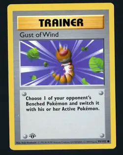 Gust of Wind MP 93/102 - 1st Edition Base Set Shadowless - Pokemon 1999 (A) - Image 1