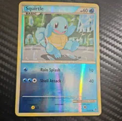 Pokemon TCG Squirtle 63/95 Reverse Holo Rare HGSS Unleashed 2010 LP - Image 1