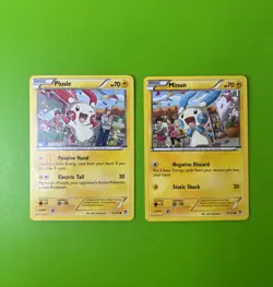 Pokemon Binder Collection Plusle 31/111 Minun 32/111 Furious Fists XY LP+ - Image 1