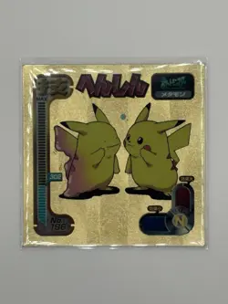 Pokemon Ditto Pikachu 1998 Japanese Amada Attack Gold Foil Sticker No.186- NM/M - Image 1