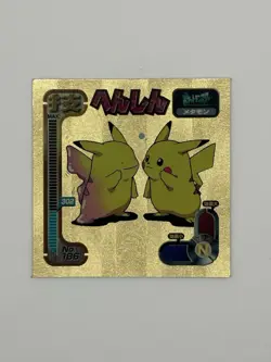 Pokemon Ditto Pikachu 1998 Japanese Amada Attack Gold Foil Sticker No.186- NM/M - Image 2