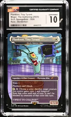 SKRELV, DEFECTOR MITE Secret Lair Plankton, Tiny Tyrant Rare CGC 10 MTG - Image 1