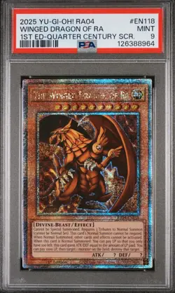 Yu-gi-oh! The Winged Dragon Of Ra RA04-EN118 Platinum Secret PSA 9 Mint - Image 1