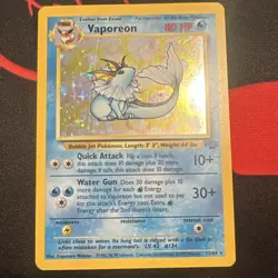 Pokemon Vaporeon 12/64 Jungle Holo Unlimited Holo Rare 80 HP English Card - Image 1