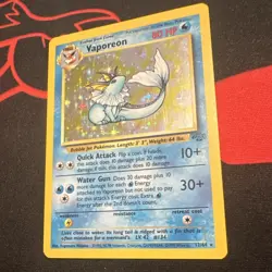 Pokemon Vaporeon 12/64 Jungle Holo Unlimited Holo Rare 80 HP English Card - Image 2