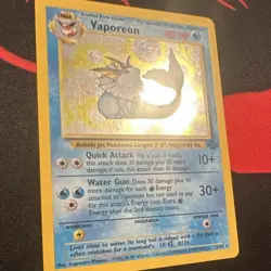 Pokemon Vaporeon 12/64 Jungle Holo Unlimited Holo Rare 80 HP English Card - Image 3