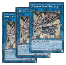 Yugioh - Ancient Gear Ballista x 3 - 1st Edition Secret Rare NM - Free Holo Card - Image 1