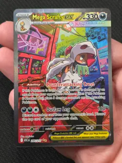 Mega Scrafty ex 285/217 Me: Ascended Heroes SIR NEAR MINT CONDITION CARD - Image 2