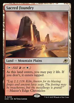 Moderate Play, English MTG Regular Sacred Foundry Edge of Eternities Magic the G - Image 1