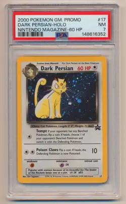 PSA 7 Pokemon Black Star Promo Holo Dark Persian #17 NEAR MINT Condition! - Image 1