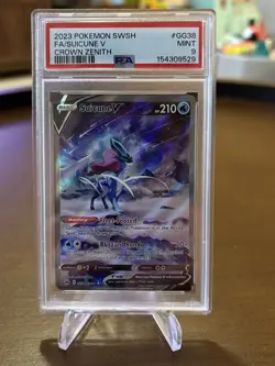 Suicune V GG38/GG70 Crown Zenith PSA 9 MINT Galarian Gallery Pokemon TCG Card - Image 1