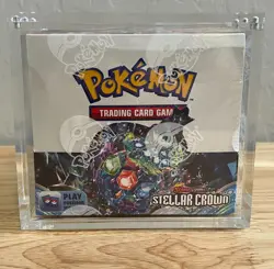 Pokemon TCG Scarlet & Violet Stellar Crown Booster Box Sealed + Acrylic Case - Image 1