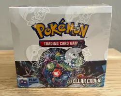 Pokemon TCG Scarlet & Violet Stellar Crown Booster Box Sealed + Acrylic Case - Image 2