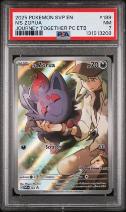 2025 POKEMON SVP EN-SV BLACK STAR PROMO #189 N'S ZORUA PSA 7 - Image 1