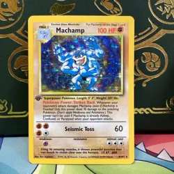Pokemon TCG Machamp Holo Rare 1st Edition Base Set 8/102 LP - Image 1