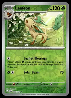 Leafeon 005/131 Prismatic Evolutions Reverse Holo Rare Pokemon - Image 1