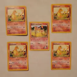 5 Pack Pokemon TCG Charmander & Blaine's Charmander Base Set Gym Challenge Lot - Image 1
