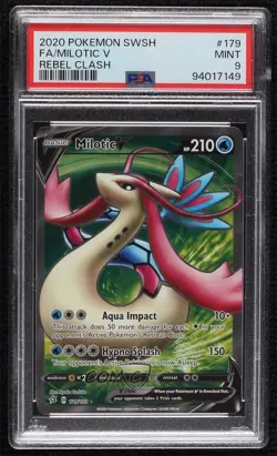 Milotic V Ultra Rare Pokemon Sword & Shield Rebel Clash PSA 9 MINT - Image 1