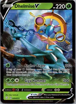 Pokemon TCG Dhelmise V 9/72 Shining Fates Holo NM - Image 1