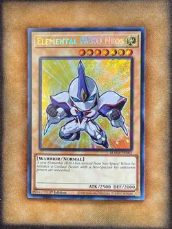 Yugioh Elemental HERO Neos BLMM-EN003 Secret Rare 1st Ed NM - Image 1