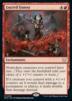 Moderate Play, English MTG Regular Uncivil Unrest Commander: March of the Machin - Image 1
