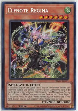 Blazing Dominion Secret Rare BLZD-EN014 Elfnote Regina - Image 1