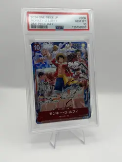 PSA GEM MT 10 One Piece CCG Monkey D. Luffy One Piece Day Foil ST10-006 SR JPN - Image 1
