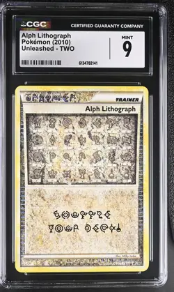 CGC 9 MINT Alph Lithograph TWO Unleashed Pokemon Card - Image 1