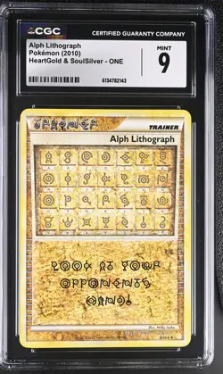 CGC 9 MINT Alph Lithograph ONE Heartgold & Soulsilver Pokemon Card - Image 1