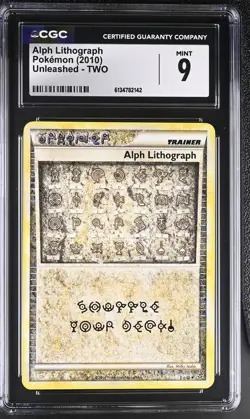 CGC 9 MINT Alph Lithograph TWO Unleashed Pokemon Card - Image 1