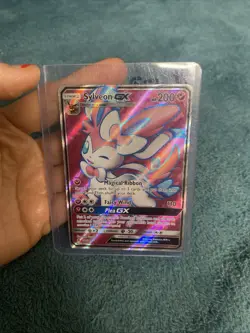 2017 Pokemon Rising Sylveon GX #140/145 full art ultra rare holo card Plea GX - Image 1