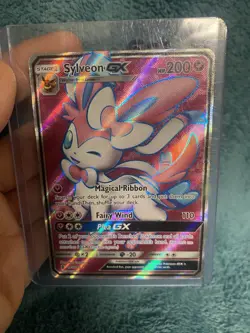 2017 Pokemon Rising Sylveon GX #140/145 full art ultra rare holo card Plea GX - Image 2