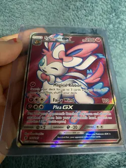 2017 Pokemon Rising Sylveon GX #140/145 full art ultra rare holo card Plea GX - Image 3