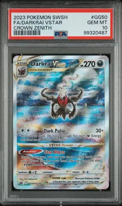 2023 Pokemon Crown Zenith Darkrai VSTAR GG50/GG70 FA Holo Rare PSA 10 - Image 1