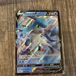 2022 Pokemon SWSH 196 Glaceon V Black Star Promo Holo Mint - Image 1