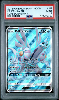 2018 POKEMON FORBIDDEN LIGHT PALKIA GX #119 FULL ART PSA 9 MINT #113382769 - Image 1