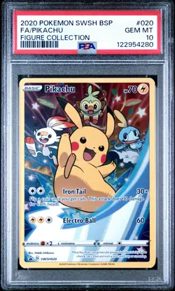 PIKACHU SWSH020 PSA 10 FIGURE COLLECTION BLACK STAR PROMO POKEMON CARD ENGLISH - Image 1