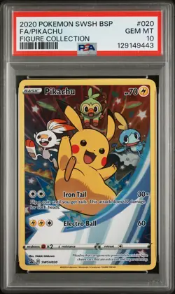 PIKACHU SWSH020 PSA 10 FIGURE COLLECTION BLACK STAR PROMO POKEMON CARD ENGLISH - Image 3