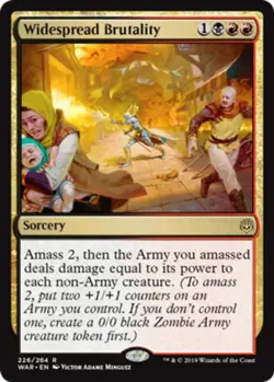 MTG Widespread Brutality - Foil, War of the Spark, Moderately Played, English - Image 1